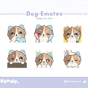 Twitch emotes | Cute Tri color Dog Puppy |  Emotes Twitch Discord Stream Pack
