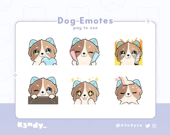 Twitch-emotes | Leuke Tri kleur Hond Puppy |  Emotes Twitch Discord Stream-pakket