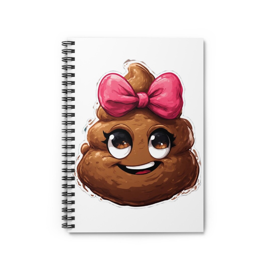 Poop Notebook Cute Poop Emoji With Pink Bow Spiral Notebook - Etsy UK