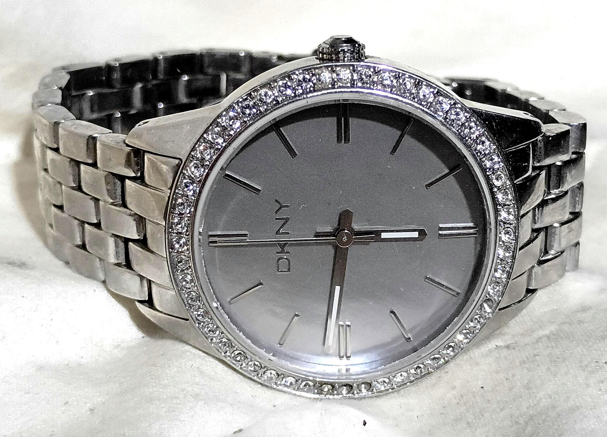 Authentic DKNY Women’s Mother of Pearl Watch Silver Stainless Steel Crystal DKNY Women main image 2