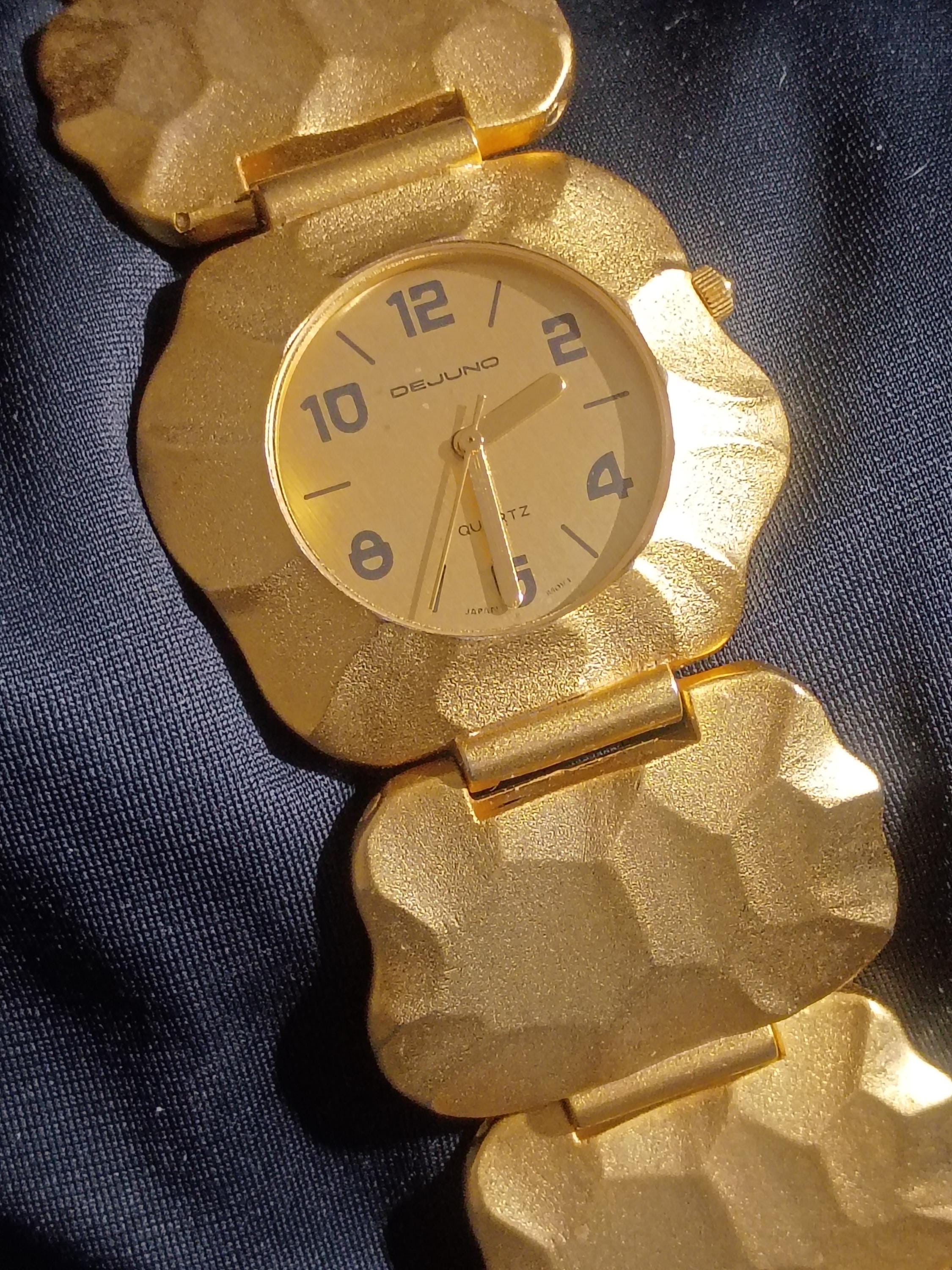 Vintage Dejuno Watch Gold Tone Large‎ Chunky Statement Heavy New Battery WORKS Dejuno Watch - Etsy main image 2