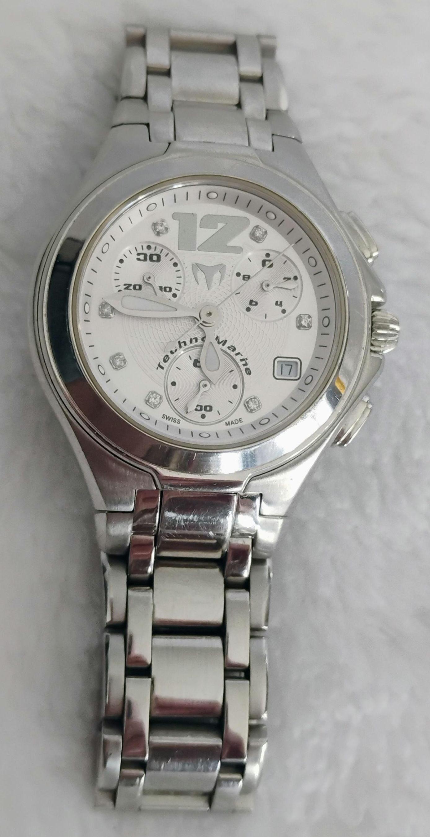 TechnoMarine Neo Classic Chrono Watch Diamond Markers Stainless Ceramic TechnoMarine Techno Marine Neo Classic Diamond Watch  main image 2