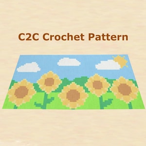 C2C Pattern "Sunflowers" - For crochet / knitting / cross-stitch