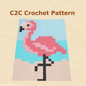 C2C Pattern Graph "Flamingo" - For crochet / knitting / cross-stitch