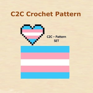 C2C Pattern Transgender Flag - For crochet / knitting / cross-stitch