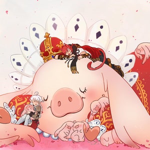 FFXIV - Resting Red - Alisaie G'raha Porxie Print - Final Fantasy 14
