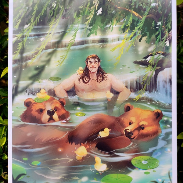 Halsin with Bears and Baby Ducks Baldur's Gate 3 Print BG3