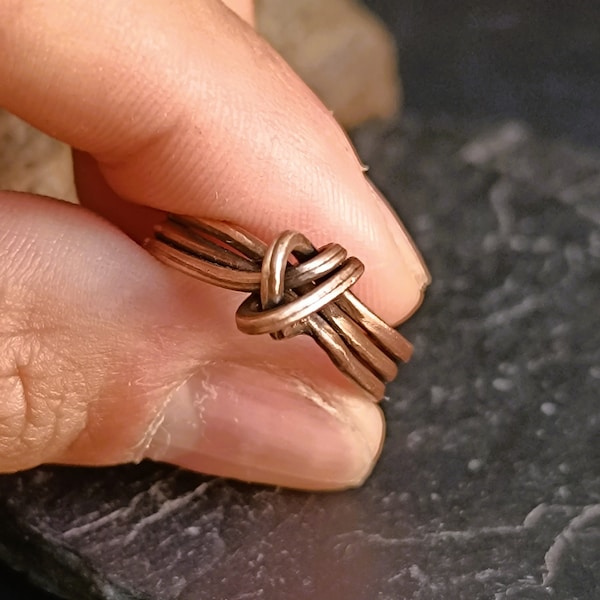 Pure copper knot ring, healing ring, rustic jewelry, arthritis ring, simple copper ring, delicate ring
