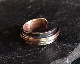 Copper ear cuff, Men&#39;s copper ear cuffs, Pure copper jewelry, Rustic jewelry, Gift for him, Simple earcuff