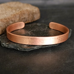 Handcrafted Copper Bracelet, 100% Pure Copper Bangle, Handmade Jewelry for Men, 8mm Cuff Bracelet