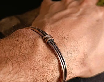 Pure copper bangle bracelet, Adjustable copper bangle, Copper arthritis bracelet, Copper jewelry, Mens copper bracelet, 7th Anniversary gift