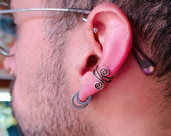 Kupferspirale Ohrmanschette, Herren Kupfer Ohrmanschetten, Reiner Kupfer Schmuck, rustikale Ohrmanschette, Geschenk für Mann