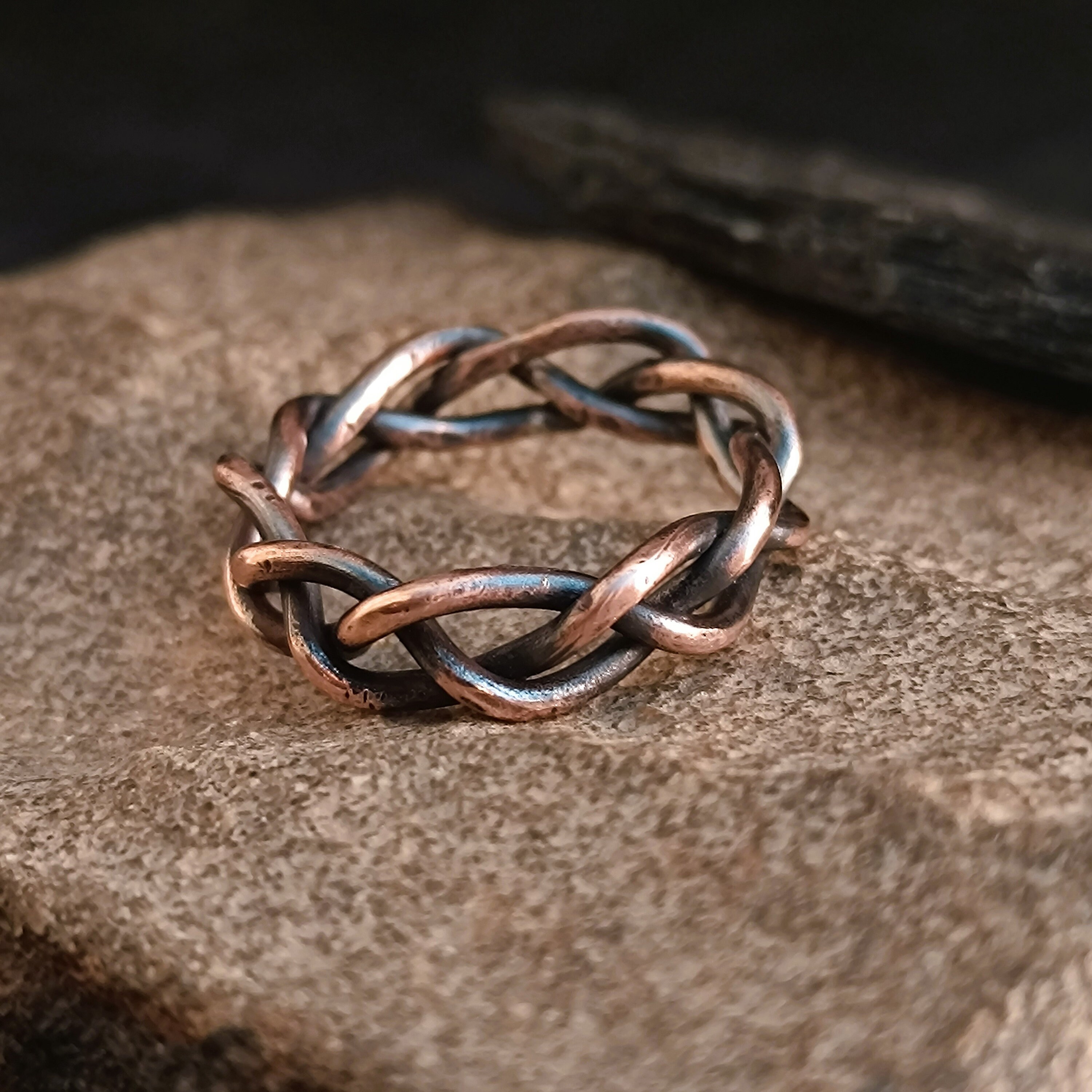 Braided Copper Ring, Chunky Ring, Pure Copper Ring, Twisted Ring, Solid ...