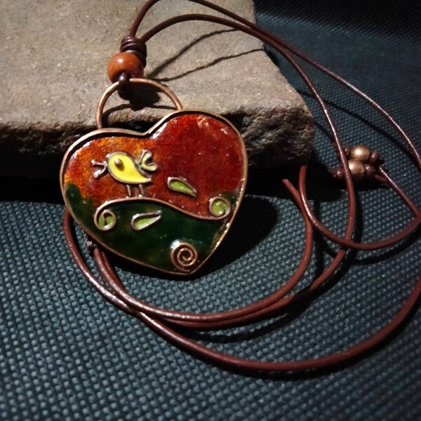 Copper Enamel Jewelry Etsy