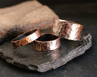 ANELLI IN RAME MARTELLATO - Anello in rame - Anello in stile boho - Anello curativo - Anello per marito - Anello per moglie - Gioielli in rame