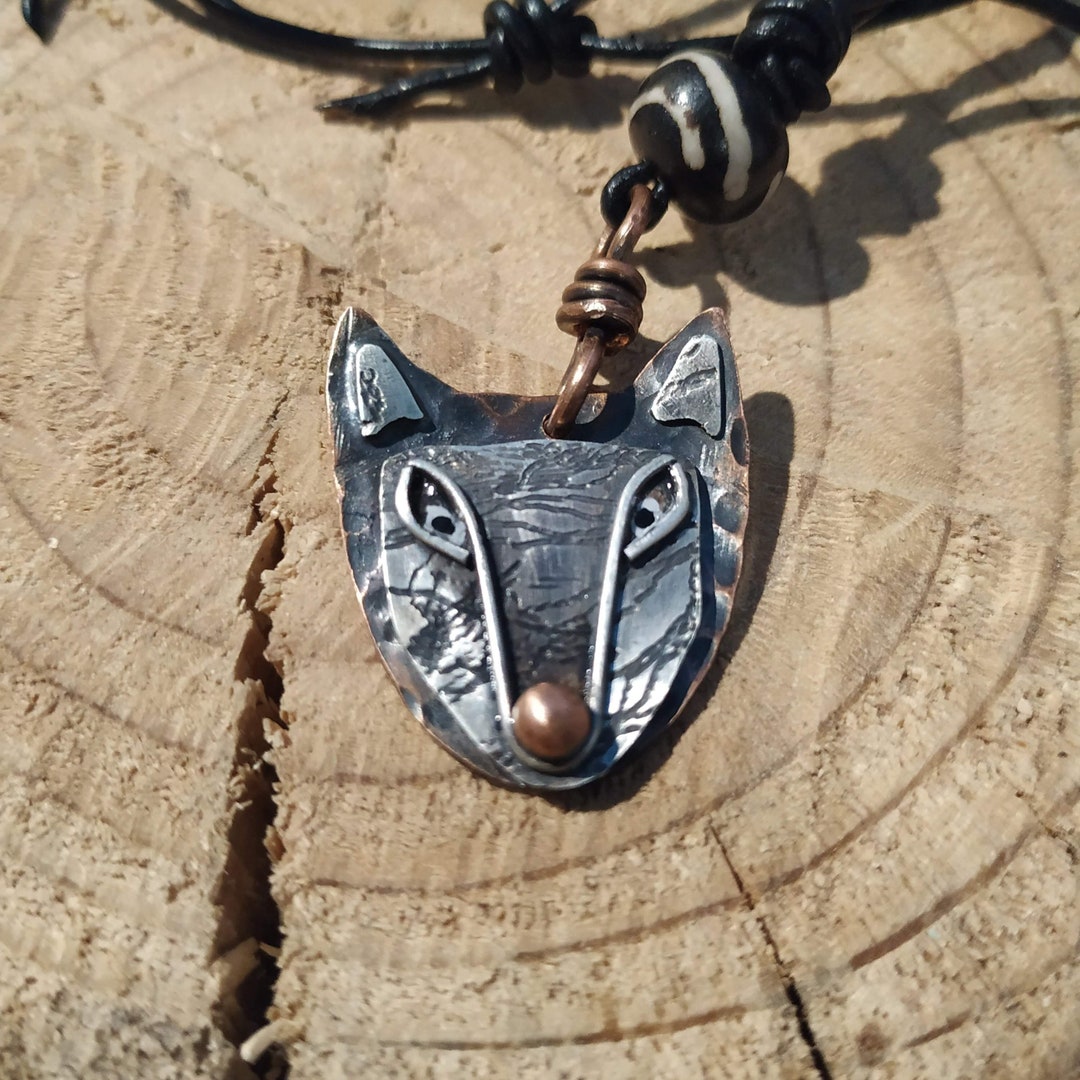 Silver Fox Necklace Rustic Fox Jewelry Fox Pendant Necklace Etsy