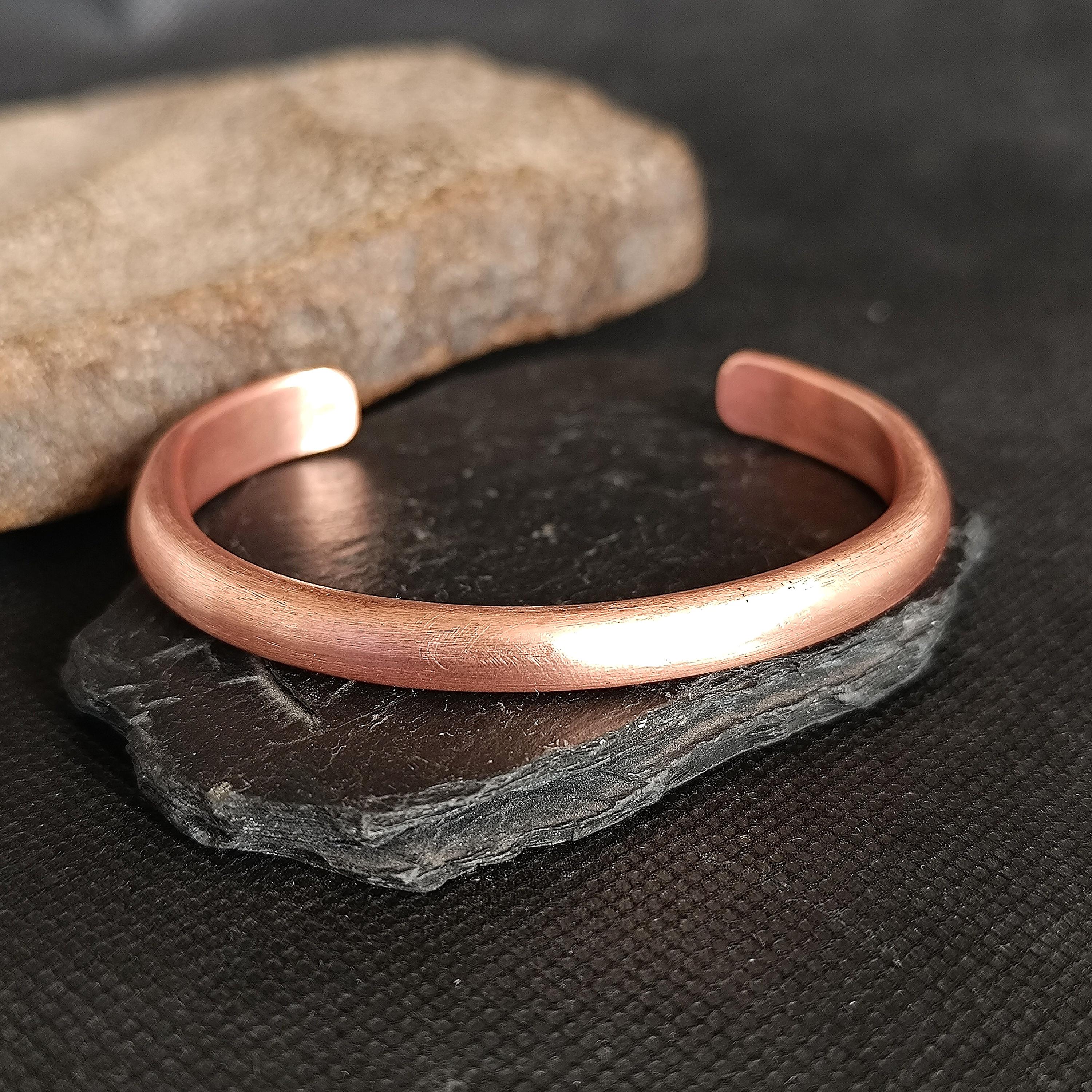 100%純銅ブレスレット、バイキングルーンブレスレット、メンズ銅