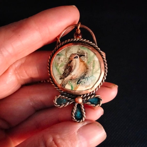 Vintage bird necklace deals