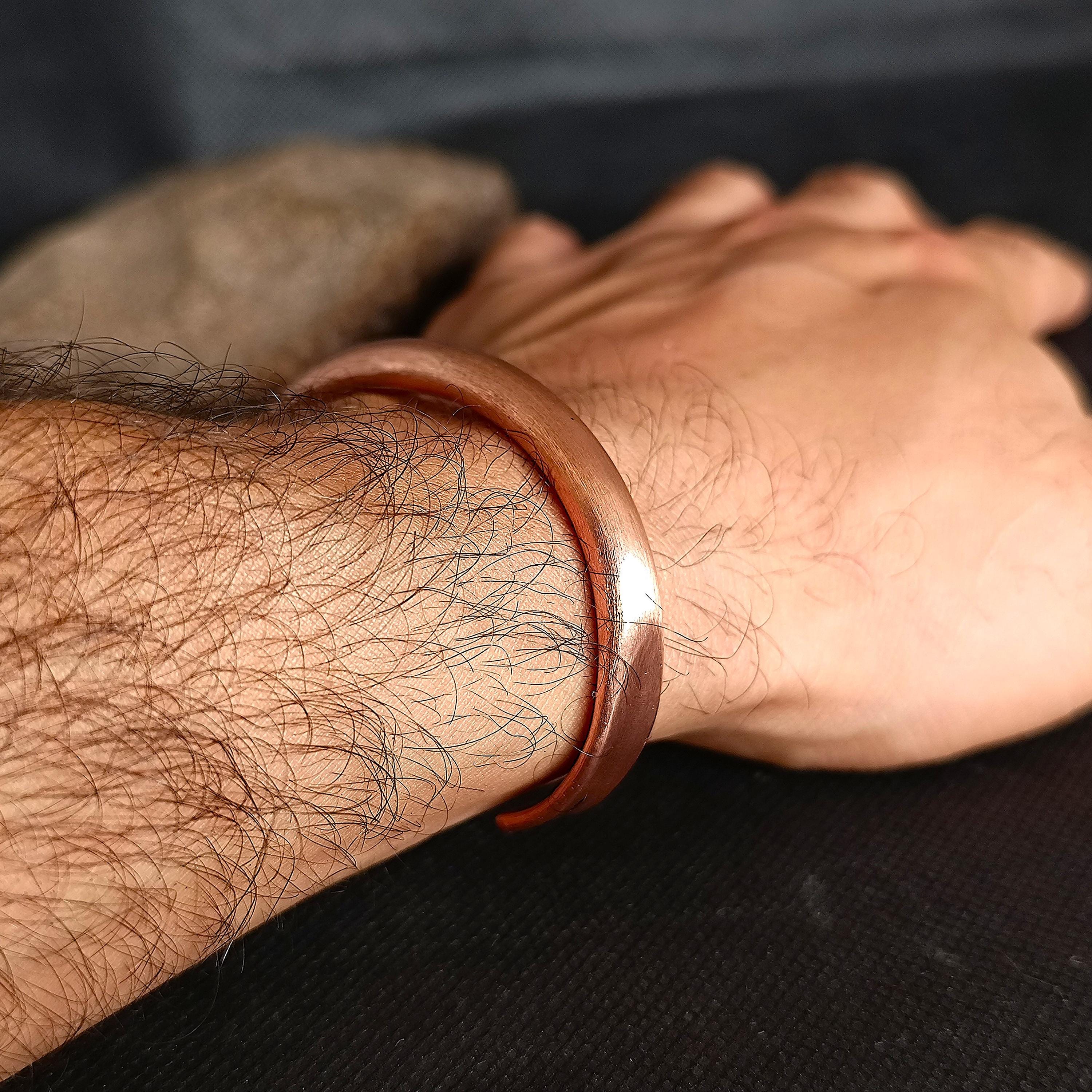 100%純銅ブレスレット、バイキングルーンブレスレット、メンズ銅