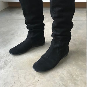 Hogan black flat suede knee high boots Size 38