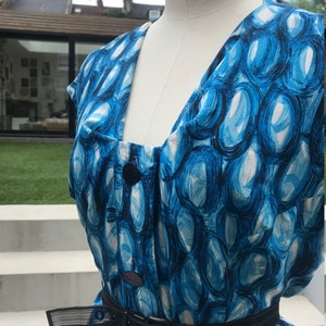 Original Vintage 1960&#39;s Silk Abstract print Dress