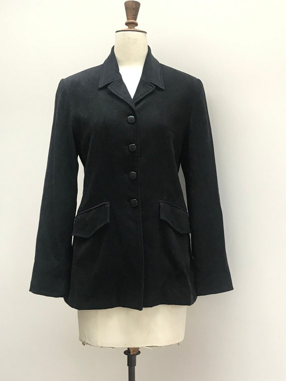 Kenzo Jungle Black moleskin fitted Jacket