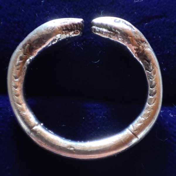 1910s Art Nouvel Doppelkopf Schlange Ring Silber Serpent Ring snake