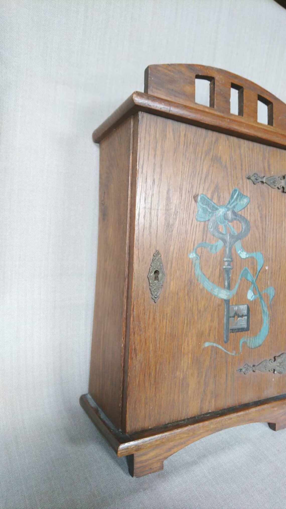 Art Nouveau Key Cabinet 1920 Hand Painted Key Box True Vintage Etsy
