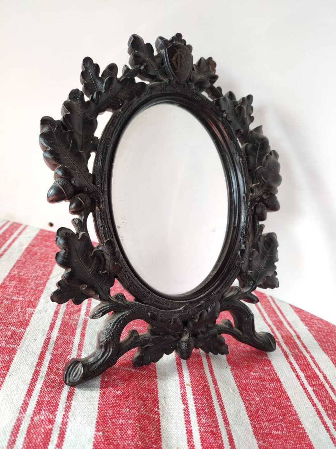 Rarer 1860s Whitby Jet Picture Frame Piano Frame Mirror Photo Frame
