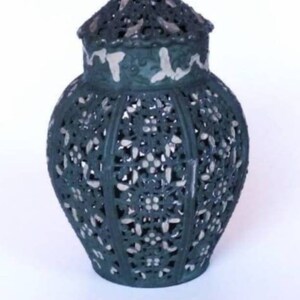 Lata de recipiente para frasco de perfume antigo raro por J.N. Taylor Perfumista Londres por volta de 1900 Art Nouveau Arts & Crafts