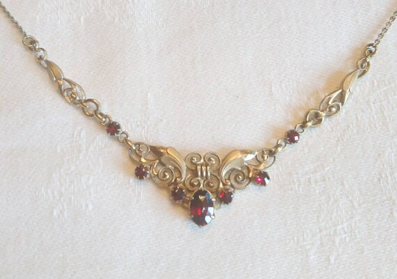 Art Nouveau Oresto Garnet Necklace 1920 Collier Ga