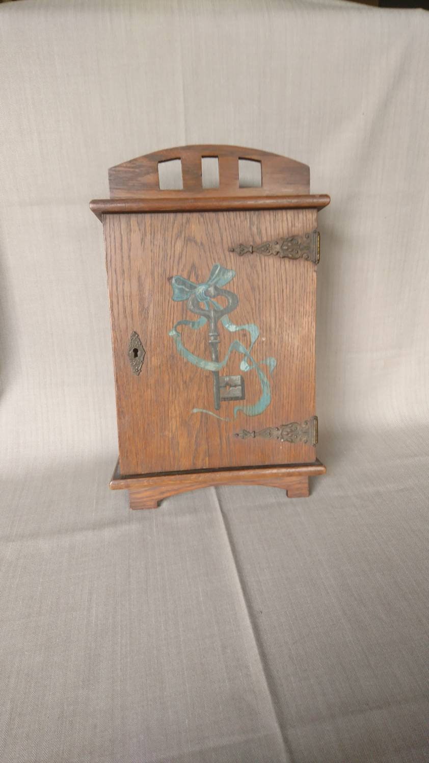 Art Nouveau Key Cabinet 1920 Hand Painted Key Box True Vintage Etsy