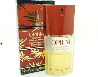 rare YSL Opium Deodorant 69 ml spray vintage perfume Yves Saint Laurent eau de parfum boxed old formula pre Barcode