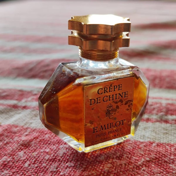 Crêpe de Chine F. Millot Parfum Extrait 1/5 fl.oz Splash Miniature des années 1930 1940