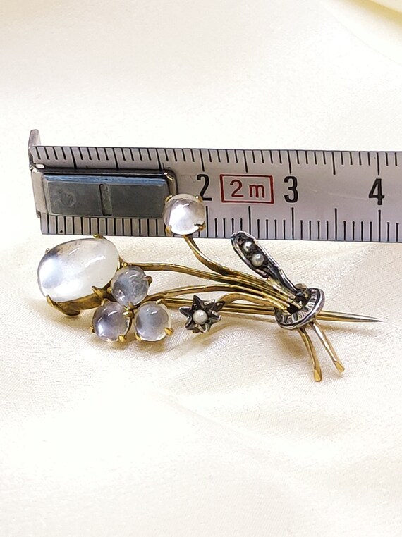 Broche Ancienne Style Art Nouveau En Or 585 (14K) Avec Opales - Vintage, Occasion