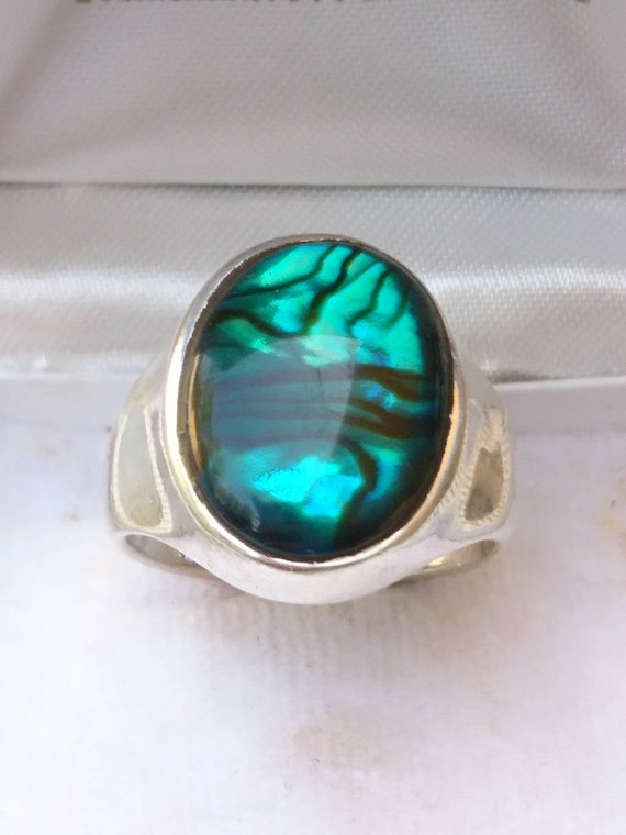 1980s true Vintage hughe Abalone Paua Shell Silve… - image 2