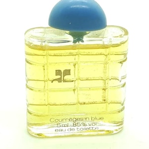 Courreges in blue eau de toilette 5 ml perfume splash 1960s true vintage