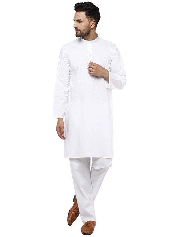 Cotton Kurta Pyjama Set for Men Plain White Kurta Pyjama | Etsy