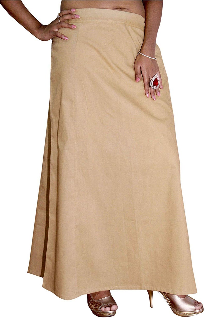 Women/'s Cotton Petticoat Inskirt Underskirt Cotton Saree Large Size Assorted Indian Sari Colors Skirt Cotton Solid Inner Wear Free Size