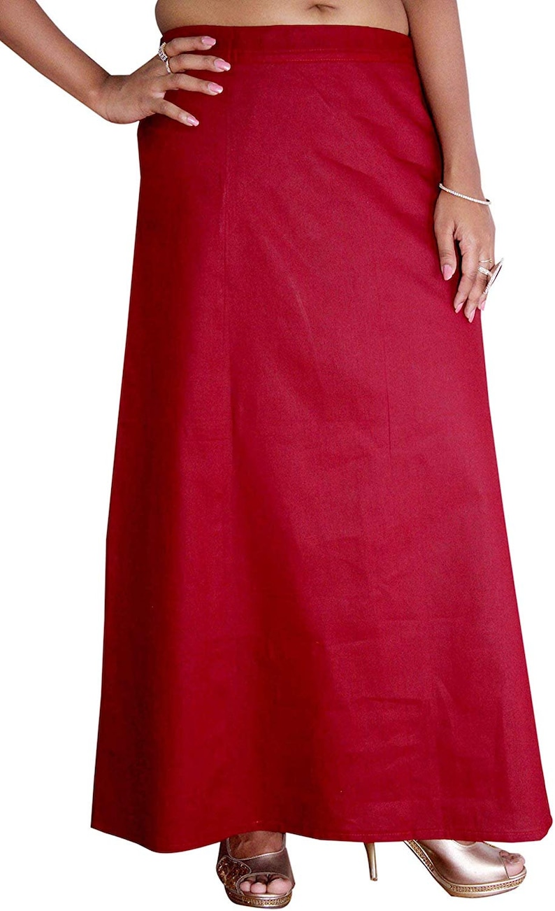 Women/'s Cotton Petticoat Inskirt Underskirt Cotton Saree Large Size Assorted Indian Sari Colors Skirt Cotton Solid Inner Wear Free Size