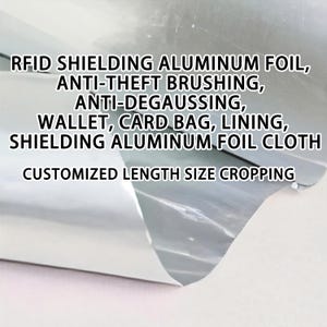 Silber Aluminiumfolie RFID-blockierendes Gewebe | Perfekt für die Herstellung von RFID-blockierenden Brieftaschen, Anti-Degaussing-Kartenhalter, Anti-Strahlungs-Taschen