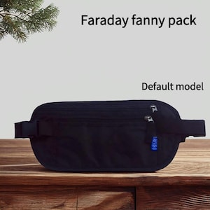Anti-RFID Faraday WaistBag - Anpassbares schwarzes Streifen Design Blockt Mehrere Taschen für sicheren Kreditkarten, Ausweis und Telefonschutz