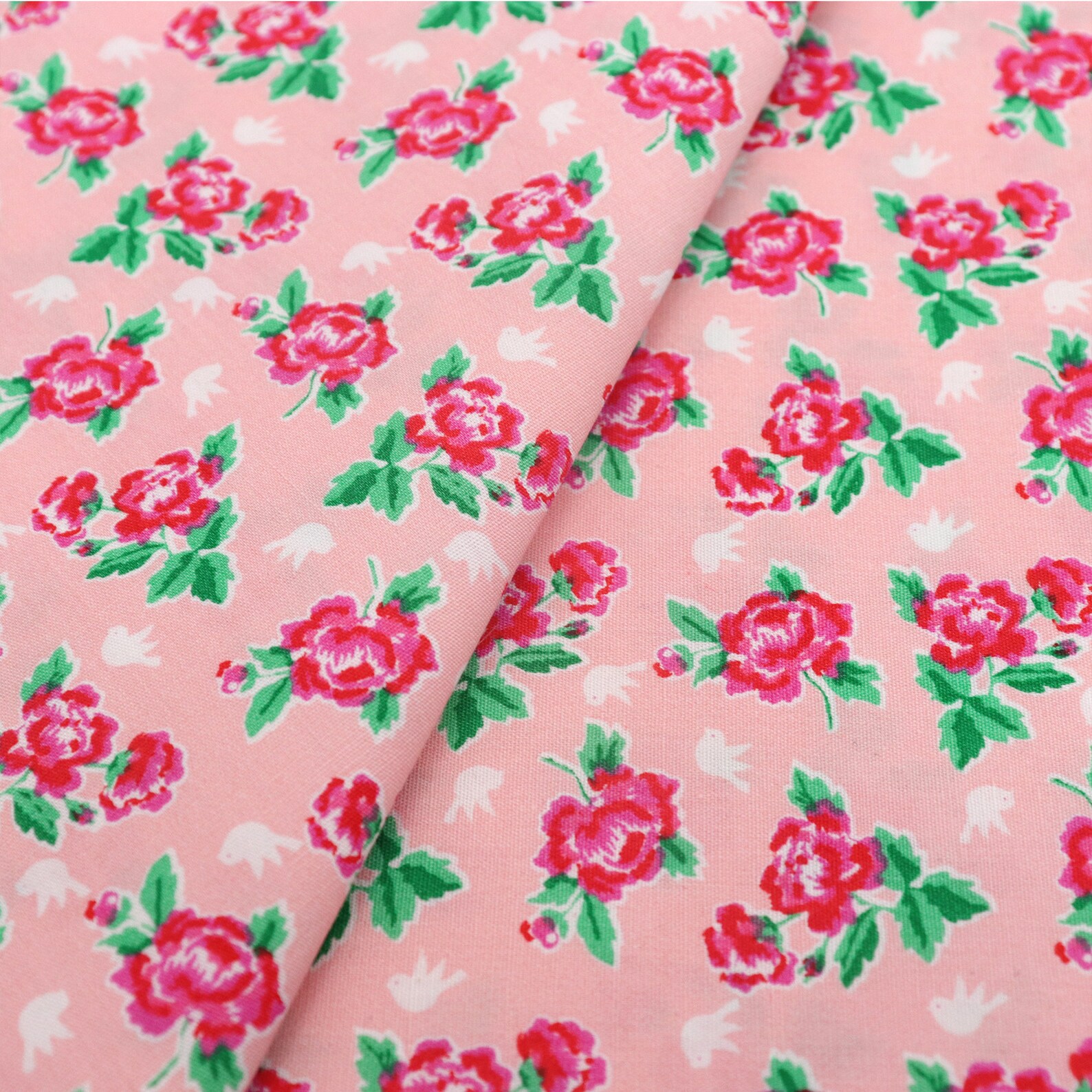 Floral Polyester Cotton Fabric by the Yard Rose Flower Martin Etsy