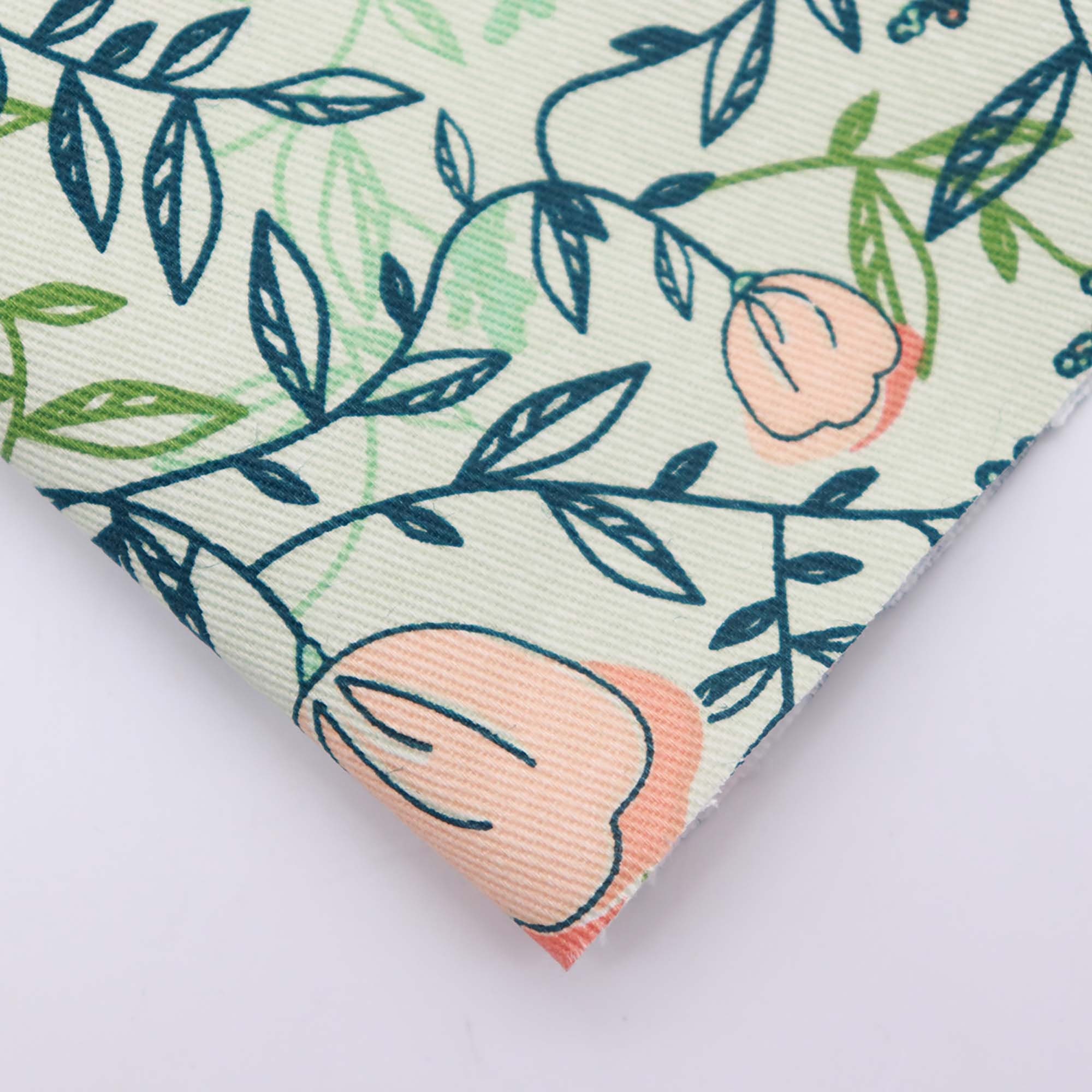 Cotton Twill Light Light Twill Fabric by the Yard Green Pink Etsy