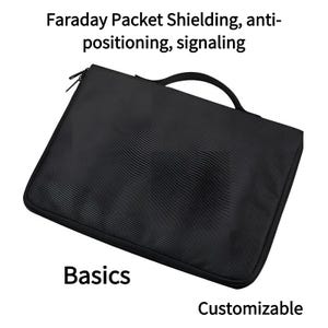Anti-RFID Faraday Tasche - Anpassbare schwarze Laptop und Handy Tasche mit Sichtschutz - Anti-Location - Wasser und verschleißfest
