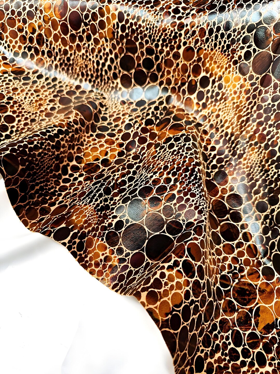 Python Embossed Shaping Fabric & Tri-color Leopard Metallic for Couture ...
