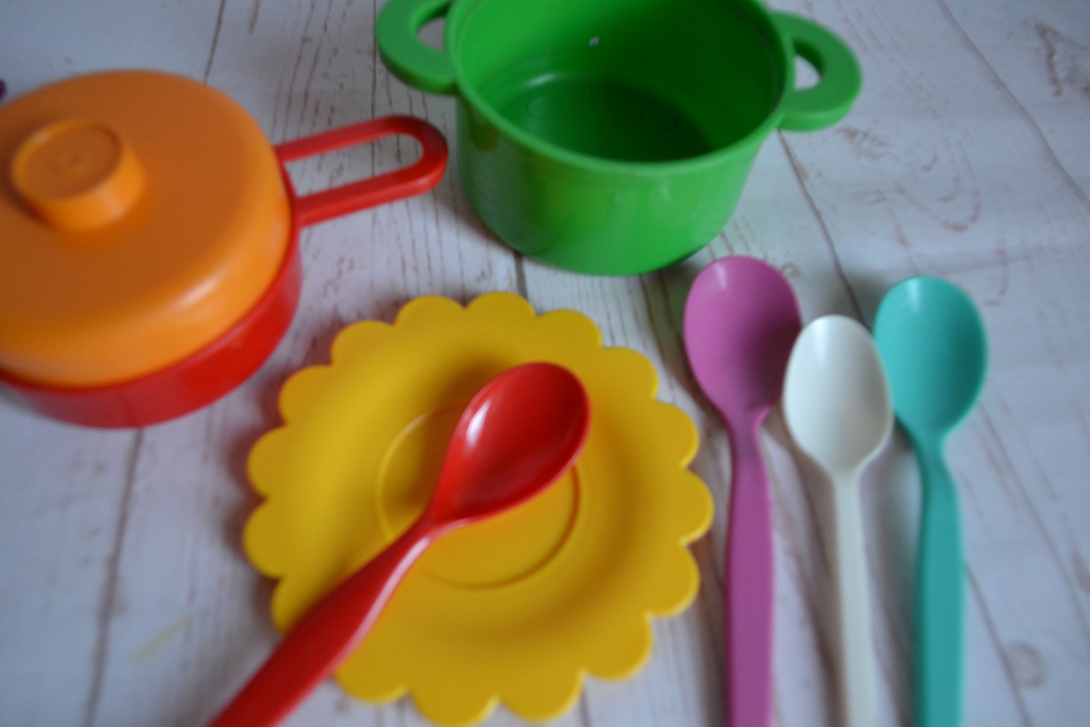 A set of toy dishes.Vintage children's plastic playing Etsy