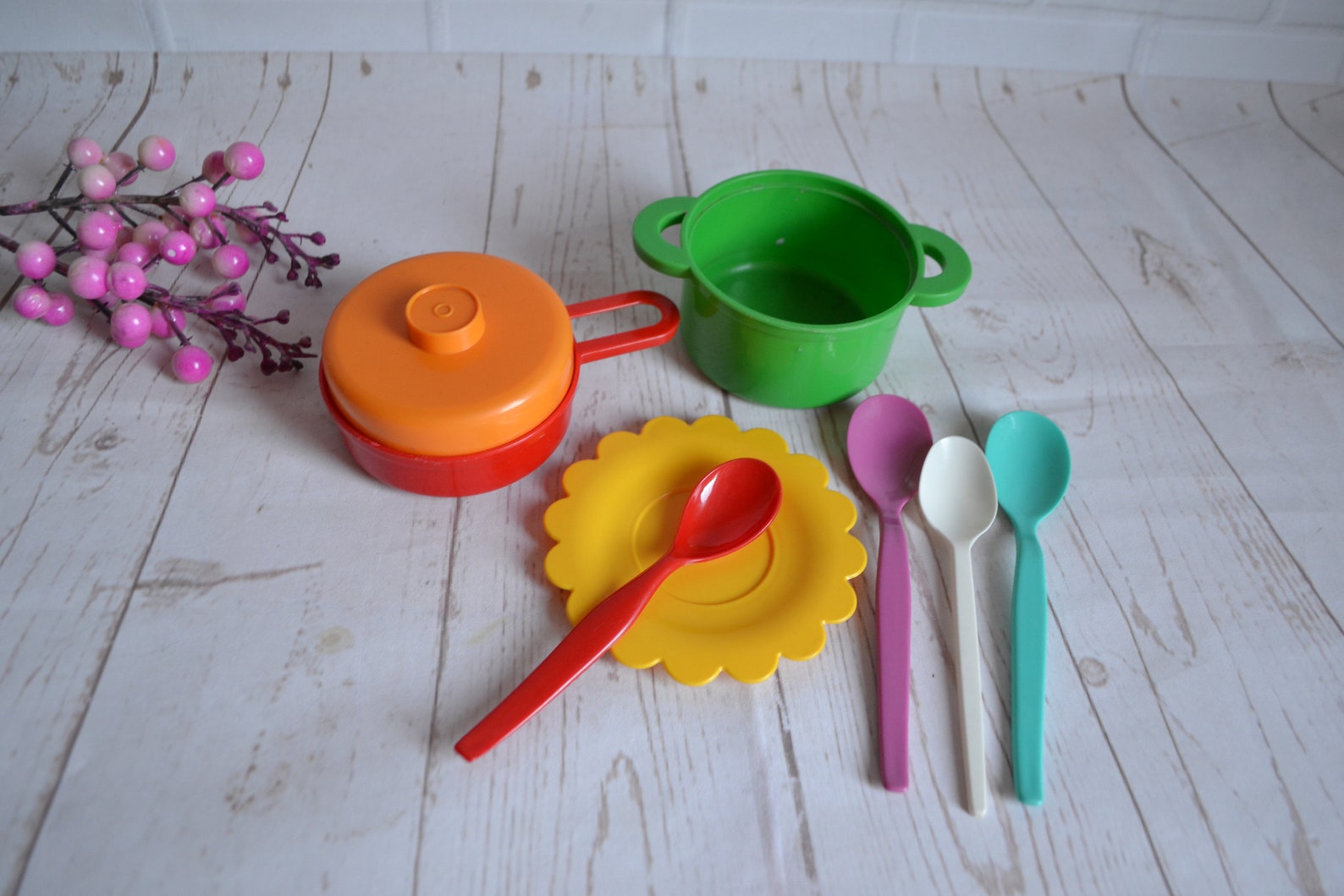 A set of toy dishes.Vintage children's plastic playing Etsy