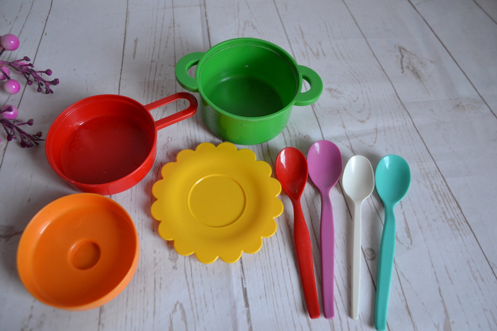 A set of toy dishes.Vintage children's plastic playing Etsy