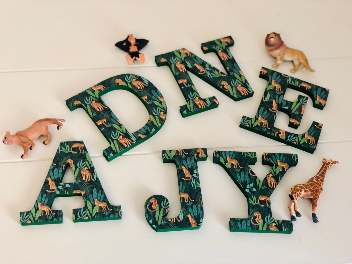 Safari Theme Jungle Lettering Freestanding Letters/ Jungle | Etsy